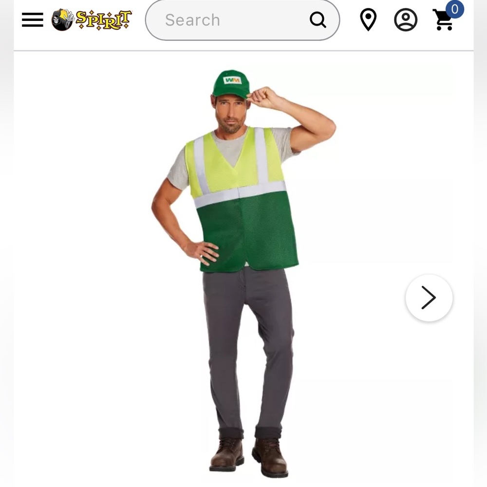 WM Truck Driver Costume with Vest and Hat Adult S/M